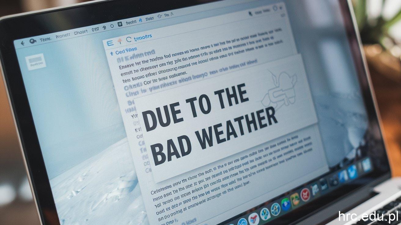 due to the bad weather