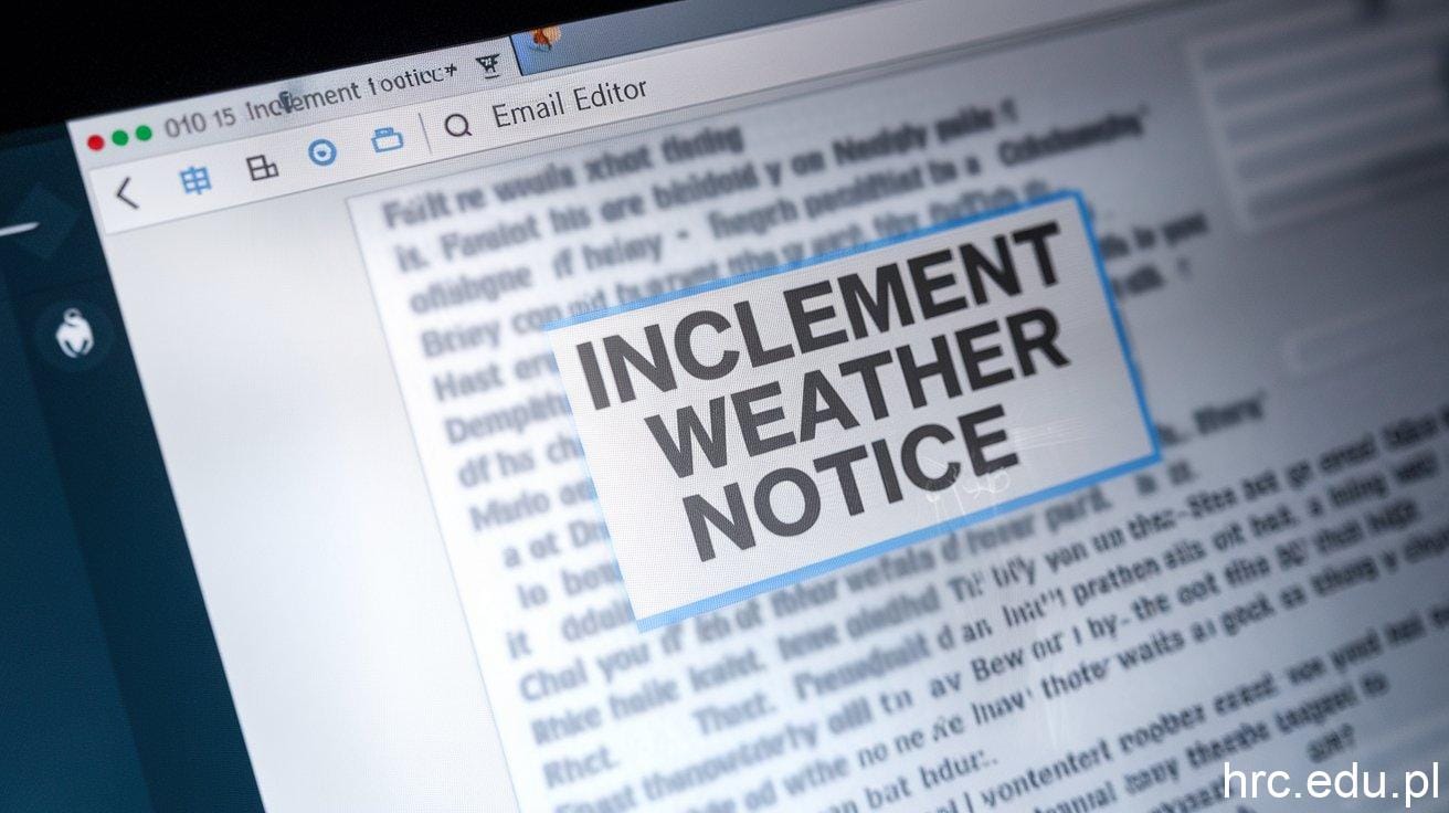 due to inclement weather conditions notice