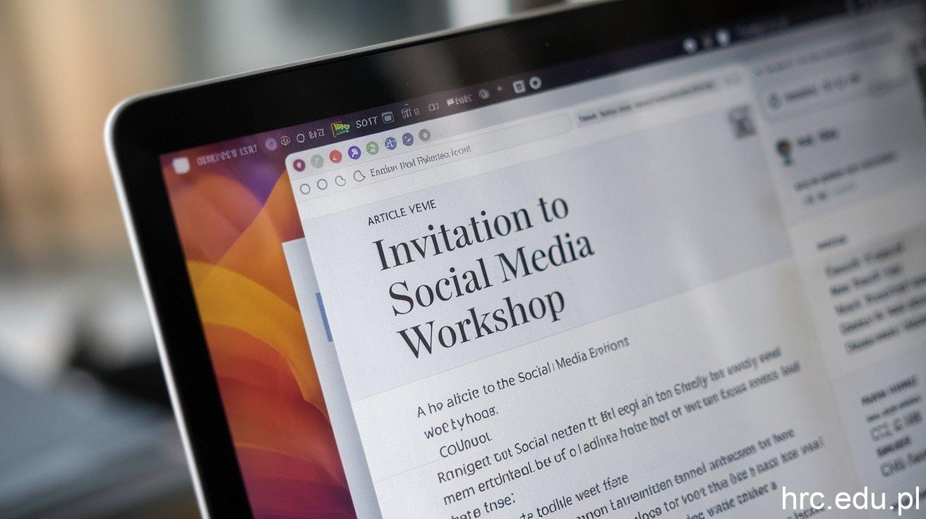 invitation to social media workshop sample